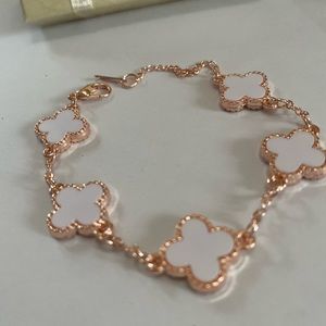 Four leaf clover sterling silver bracelet